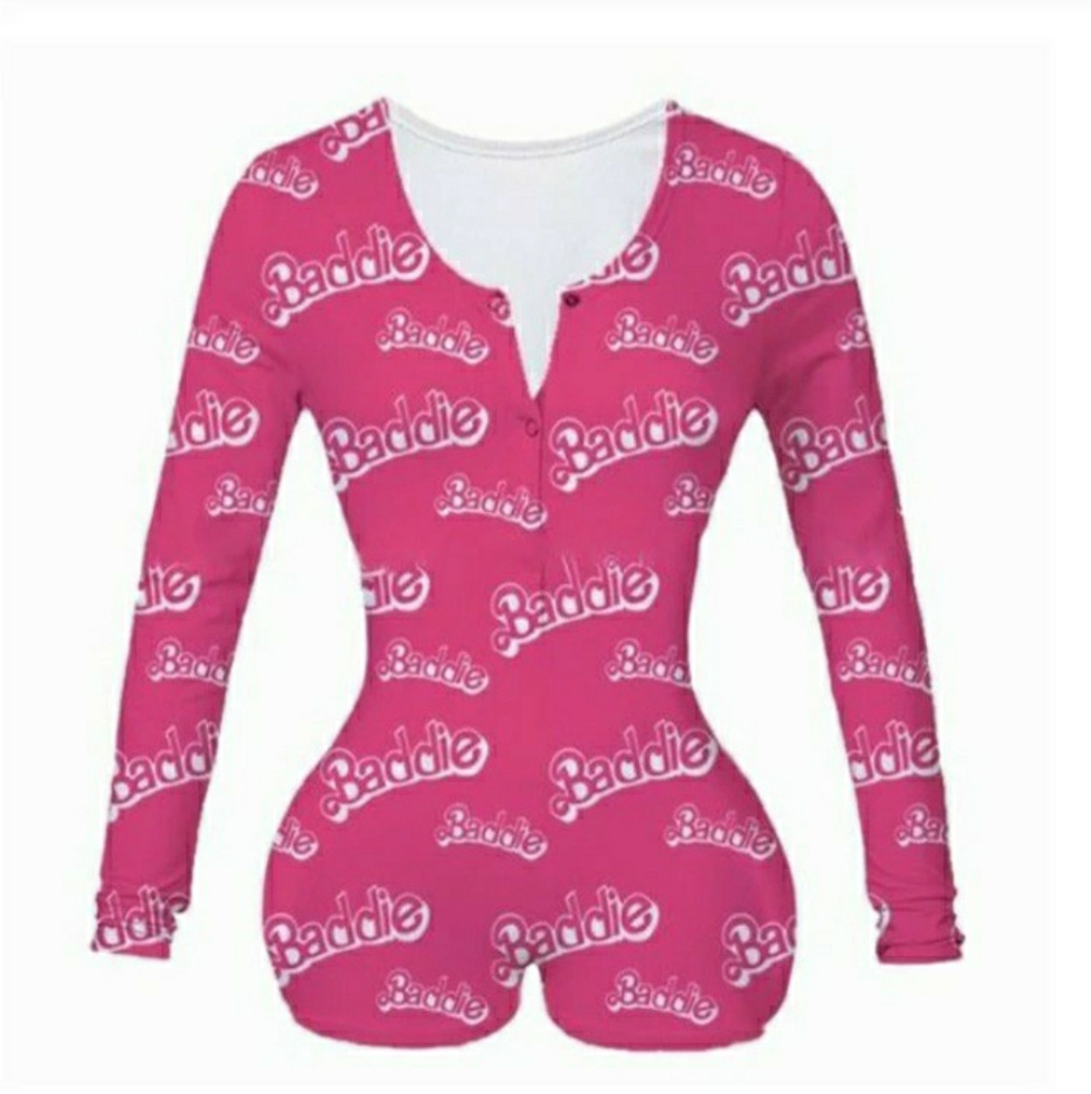 5/$25 Pink "Baddie" print onesie